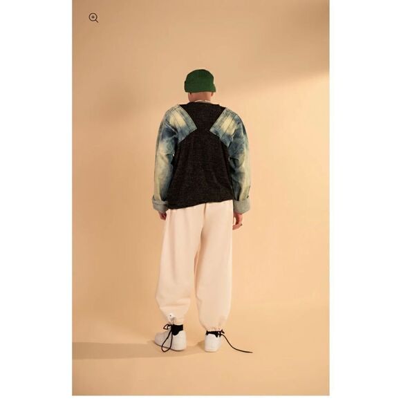 Sager  up-cycled sweater with Denim sleeves Size S/M NWT - Picture 4 of 7